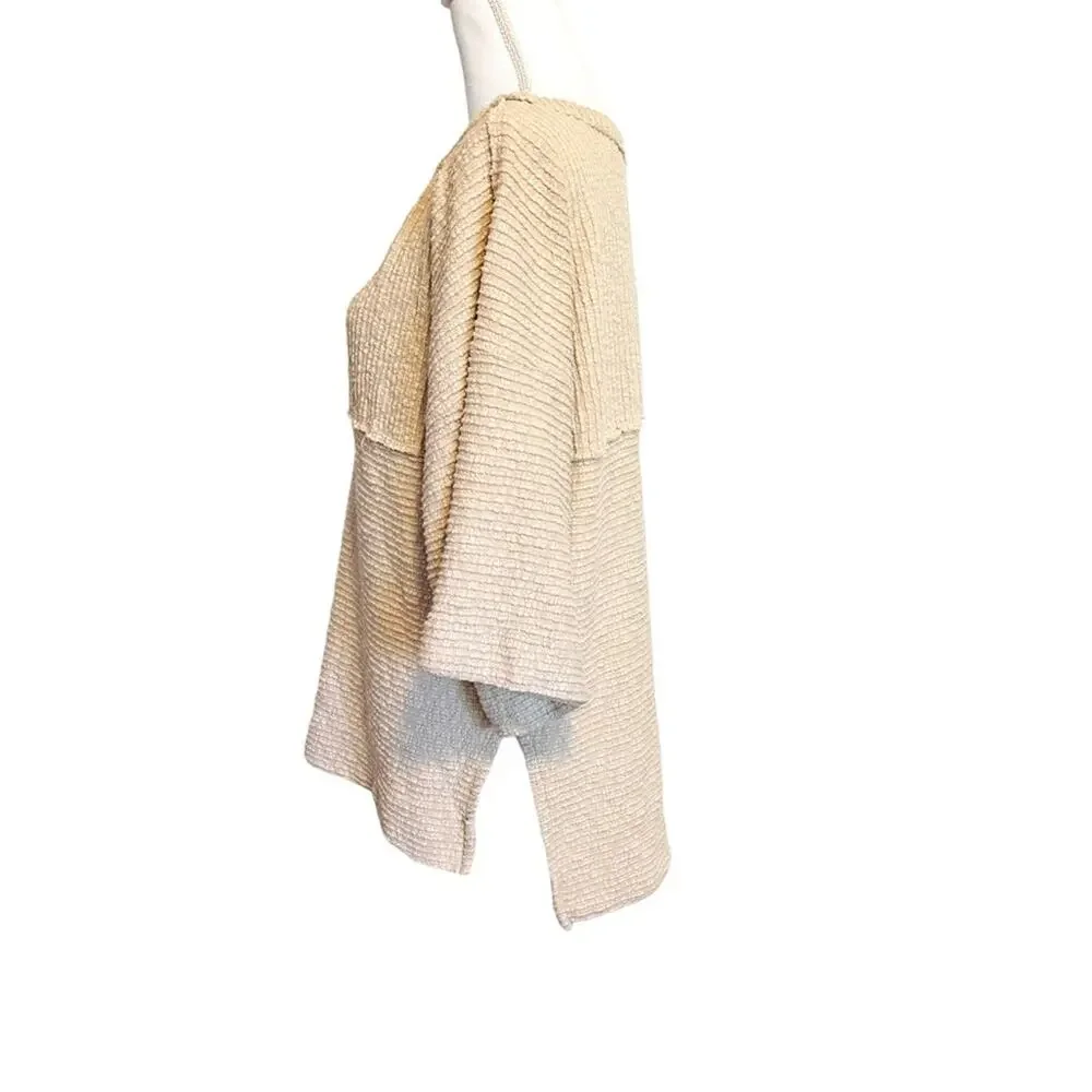 We The Free by Free People Boardwalk Hacci Top Tunic XS Cream